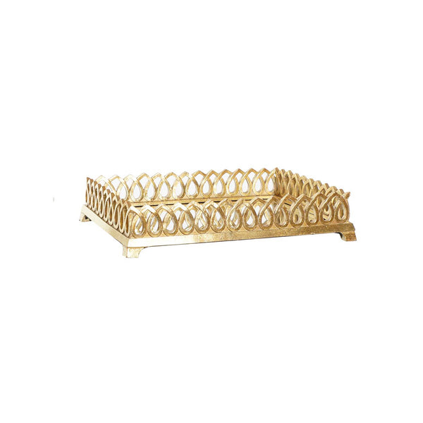 Tabuleiro com base banhada a ouro e espelho
