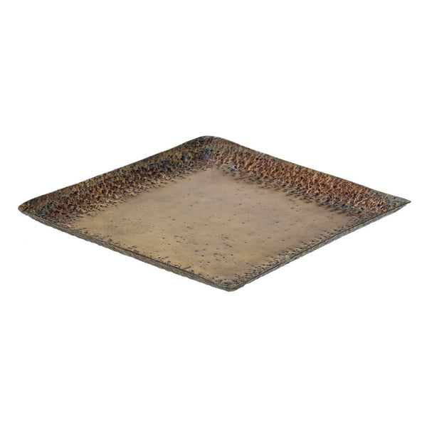 Bandeja quadrada, metal banhado a ouro