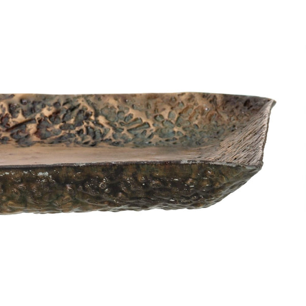 Bandeja quadrada, metal banhado a ouro