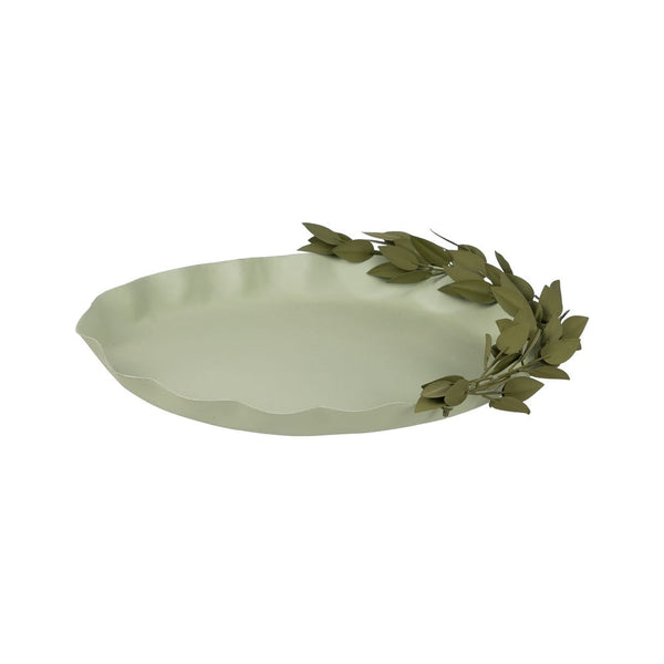Bandeja hojas metal verde