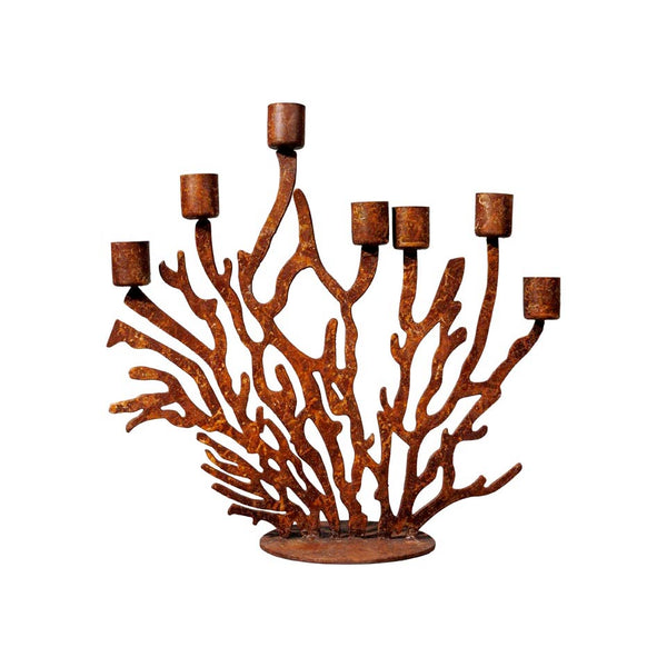 Candelabro coral metal rústico - Brocantia