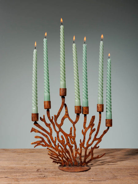 Candelabro coral metal rústico - Brocantia