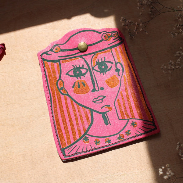 Cartera tarjetero Macarena rosa - Brocantia