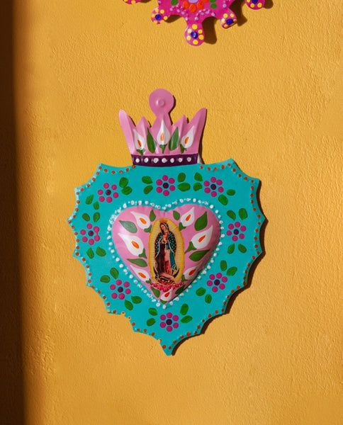 Corazón relieve con Virgen de Guadalupe - Brocantia