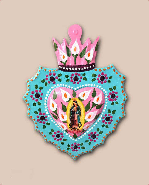 Corazón relieve con Virgen de Guadalupe - Brocantia