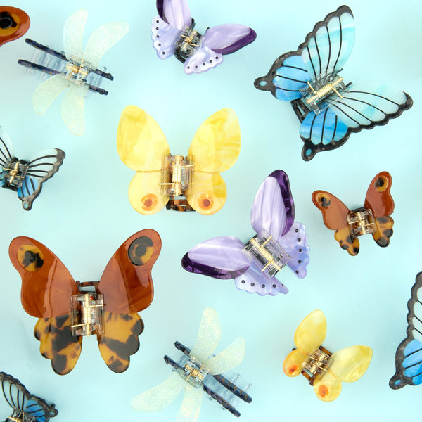Pinza para el pelo mariposa azul - Brocantia