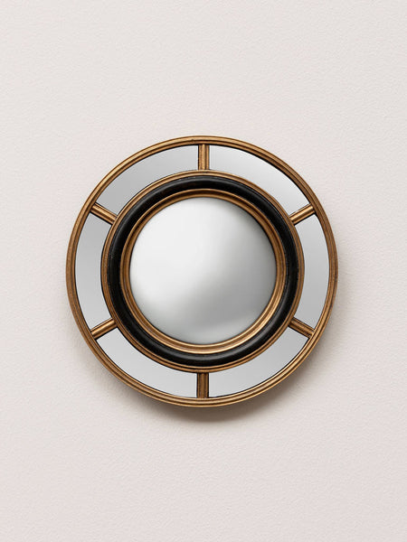 Espejo redondo convexo con diseño elegante dorado