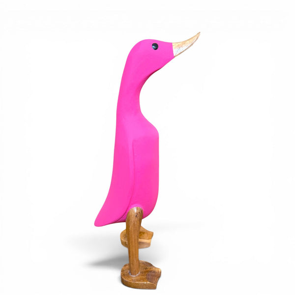 Pato decorativo sostenible de teca reciclada estilo moderno