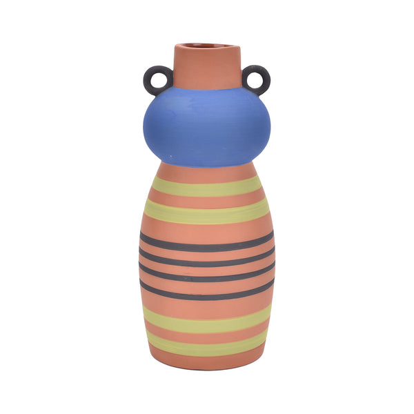 Jarrón decorativo de terracota multicolor
