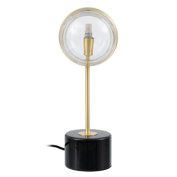 Candeeiro de mesa em metal dourado antigo