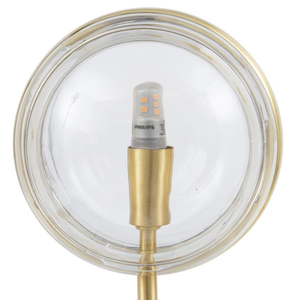 Candeeiro de mesa em metal dourado antigo
