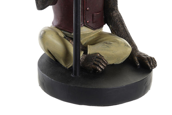 Base decorativa de lámpara con figura de mono vestido