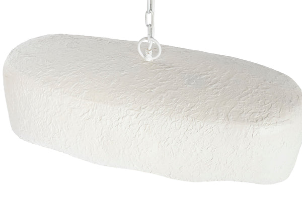 Candeeiro de teto branco com interior dourado