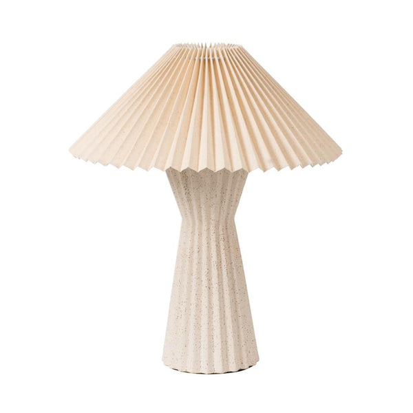 Lámpara de mesa con pantalla plisada en color natural