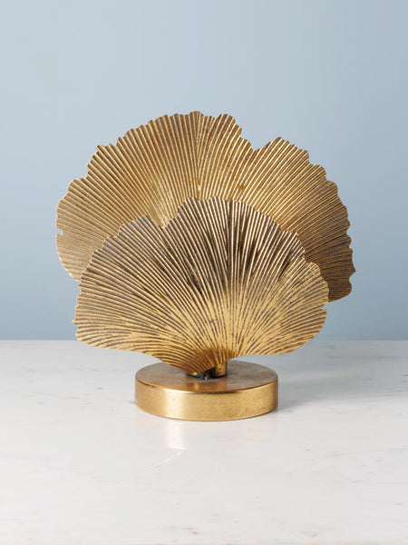 lámpara de sobremesa con hojas de ginkgo estilo art déco
