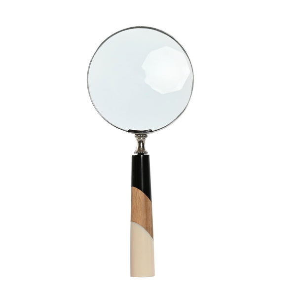 Lupa decorativa con mango de madera