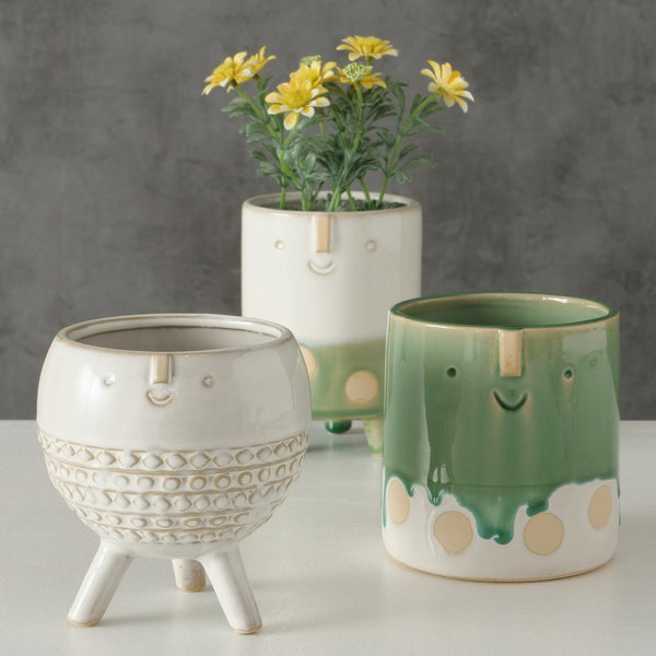 Macetero carita beige modelo 3 - Brocantia