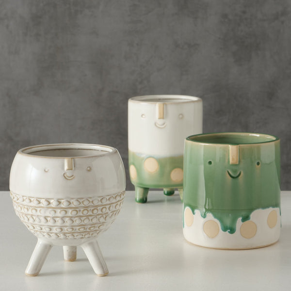 Macetero carita beige modelo 3 - Brocantia