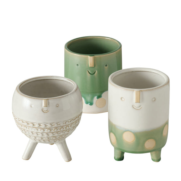 Macetero carita beige modelo 3 - Brocantia