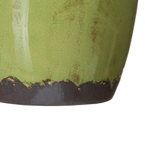 Macetero verde pistacho desgastado - Brocantia