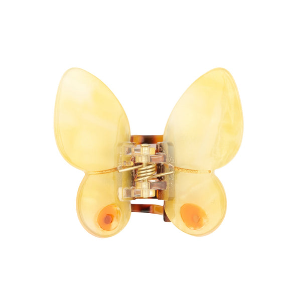 Mini gancho de cabelo em forma de borboleta amarela