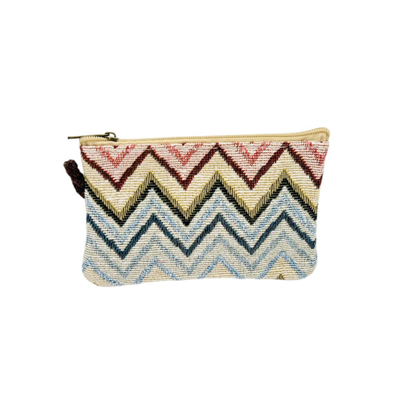 Monedero zigzag tonos verdosos - Brocantia