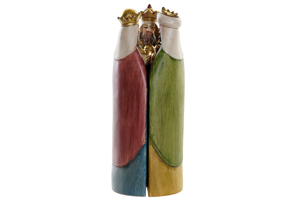 vista trasera del nacimiento plegable con Reyes Magos