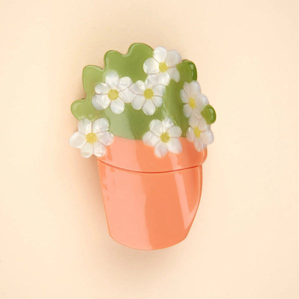 Pinza de pelo diseño original florero con flores Coucou Suzette vista superior