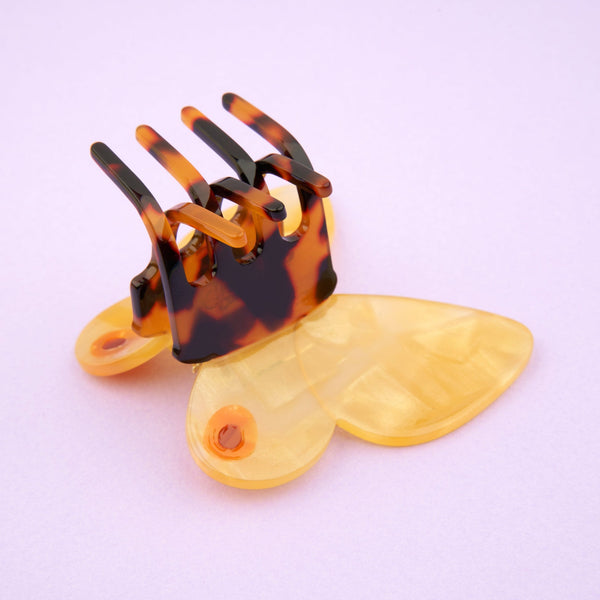 Pinza para el pelo mariposa amarilla - Brocantia