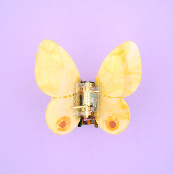 Pinza para el pelo mariposa amarilla - Brocantia