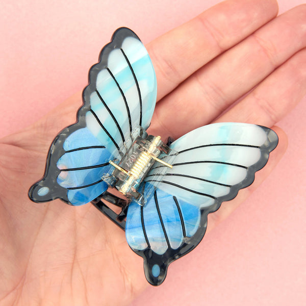 Pinza para el pelo mariposa azul - Brocantia