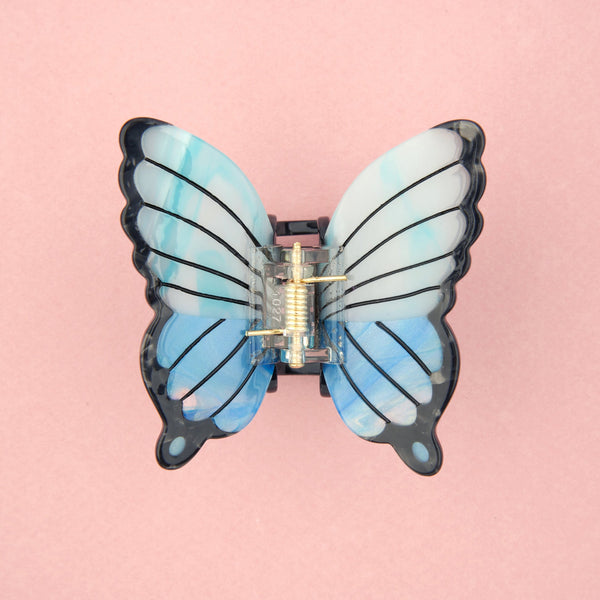 Pinza para el pelo mariposa azul - Brocantia