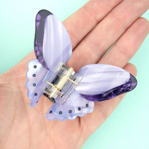 Pinza para el pelo mariposa morada - Brocantia
