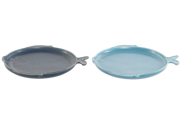 Plato pez porcelana azul - Brocantia
