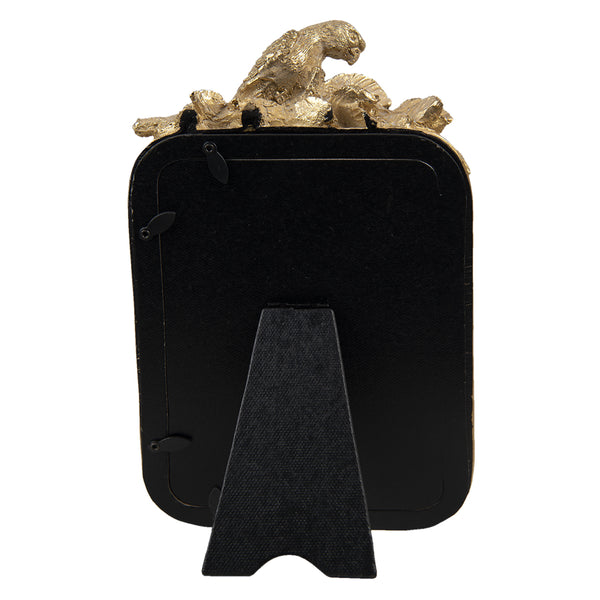 Parte posterior del portafotos con loro dorado para fotografía vertical de 13 x 18 cm