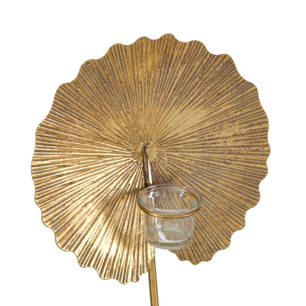 Portavelas hojas dorada - Brocantia