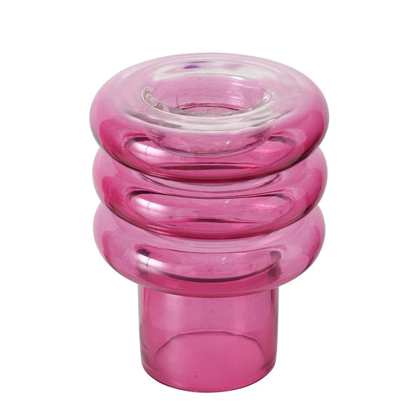 Portavelas jarroncito aros cristal colores Brocantia