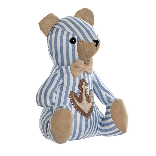 Sujetapuertas oso marinero azul de tela con ancla