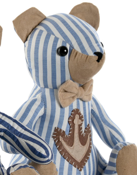 Sujetapuertas infantil estilo náutico con diseño de oso