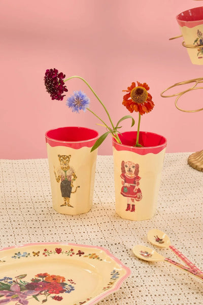 conjunto de vasos de Nathalie Lété con diseño animal