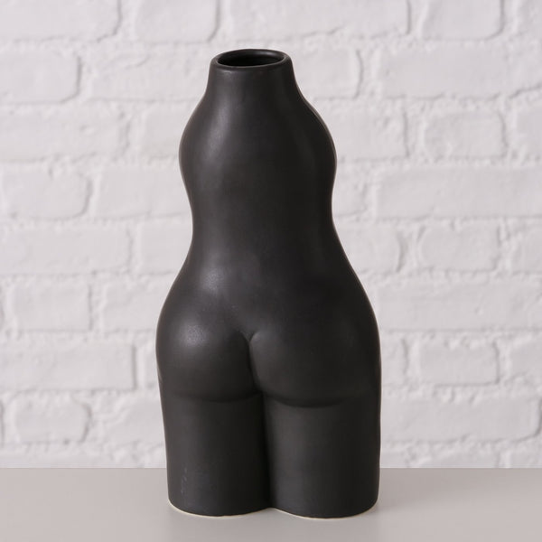 Jarrón cuerpo femenino negro Brocantia
