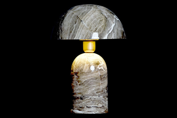 Lámpara de sobremesa metal símil mármol - Brocantia - Tienda decoracion y regalos Oviedo