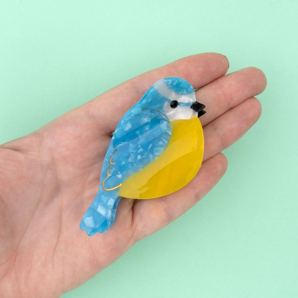 Pinza para el pelo pájaro Blue Tit Brocantia