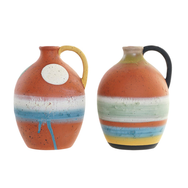 Jarrón vasija terracota colores Brocantia
